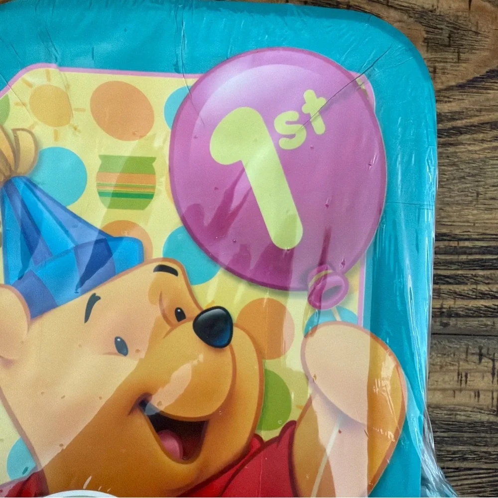 Hallmark Winnie the Pooh 1st Birthday Plates - 5 Sets of 8. 40 Plates in Total.